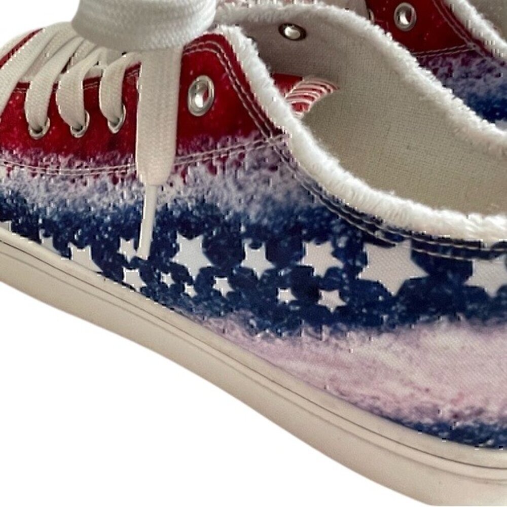 Patriotic American Flag Women’s Sneakers | Size 41 EU / 9.5 US | Red White Blue - Picture 3 of 9